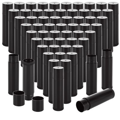 ZUQIAN 100 Pack Empty Lip Balm Tubes, 5ml/5g Plastic Lipsticks Filling Containers, Lip Balm Tube with Caps for Women Girl DIY Handmade Chapstick, Lipsticks, Black