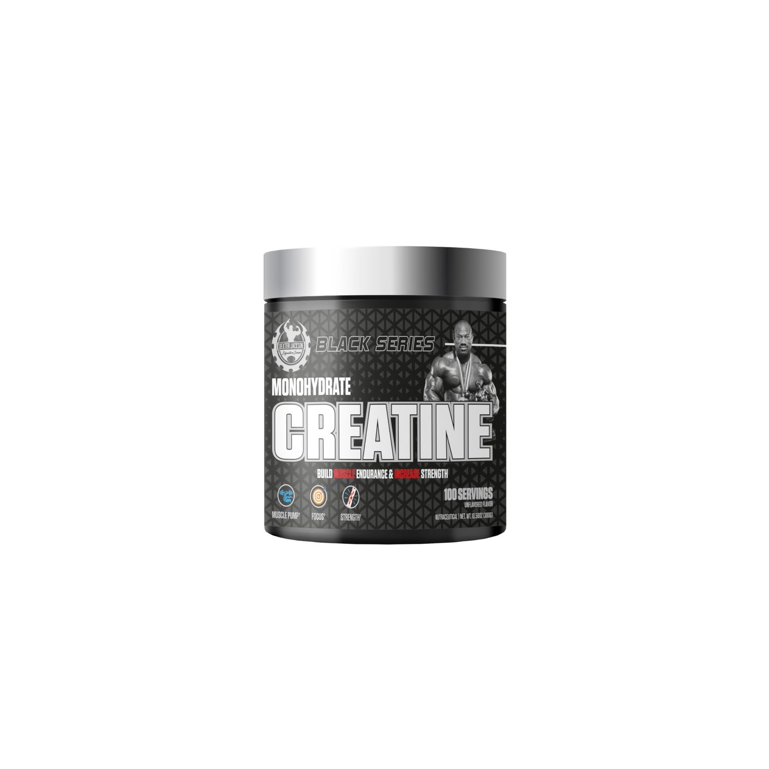 DEXTER JACKSON Black Series Monohydrate Creatine | 300g | 100 Servings | Premium Micronized Creatine for Strength, Muscle Growth &amp; Recovery
