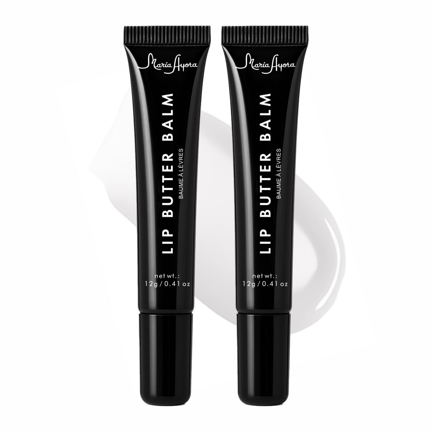 Deep Hydrating Lip Butter Balm | Plump &amp; Nourish with Shea Butter, Vitamin E, Peptides &amp; Hyaluronic Acid | Vegan, Non-Sticky, Anti-Aging Lip Treatment Care | 2-Pack (Clear-Unscented)