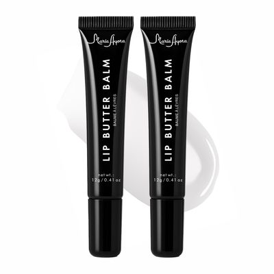 Deep Hydrating Lip Butter Balm | Plump &amp; Nourish with Shea Butter, Vitamin E, Peptides &amp; Hyaluronic Acid | Vegan, Non-Sticky, Anti-Aging Lip Treatment Care | 2-Pack (Clear-Unscented)