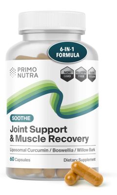 Fast Acting Joint Health Supplement - Liposomal Curcumin, Boswellia serrata, White Willow Bark, Turmeric Supplement with Black Pepper 6-in-1 Joint Support Supplement (60 Capsules)