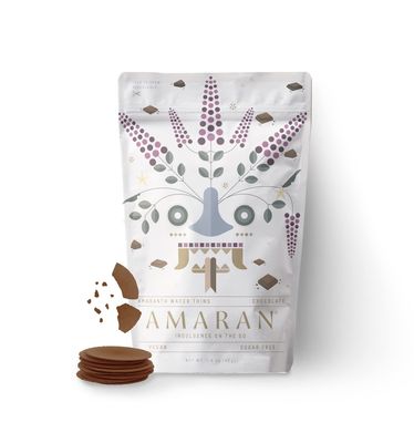 Amaran Amaranth Flour Wafer Thins - Low Calorie Snacks - Healthy Snacks For Adults - Protein Wafers - Gluten Free Vegan Snacks - Obleas de Amaranto (Chocolate, 6 Pack)