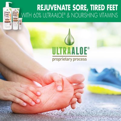 Miracle Foot Repair Cream (8 oz &amp; 1 oz) Repairs Dry Cracked Heels and Feet, 60 Pure UltraAloe Moisturizes, Softens, and Repairs