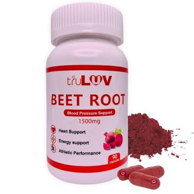 MY TRULUV Beet Root Capsules 1500mg, 90 Count - Supports Health