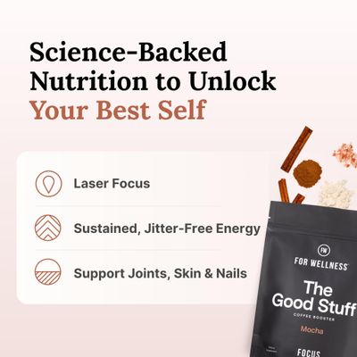 For Wellness The Good Stuff Focus Blend (30 Servings Pouch), Non-Dairy Coffee Supplement - Stimulates Cognitive Function &amp; Mental Clarity