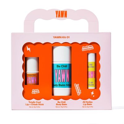 YAWN Makeup &amp; Skincare Kit for Kids | Non-Toxic, Vegan, Cruelty Free, Talc Free | Lip Balm, Tinted Face Multi-Stick for Lips &amp; Cheeks, and Universal Body Balm Stick | For Kids 3 | Made in USA