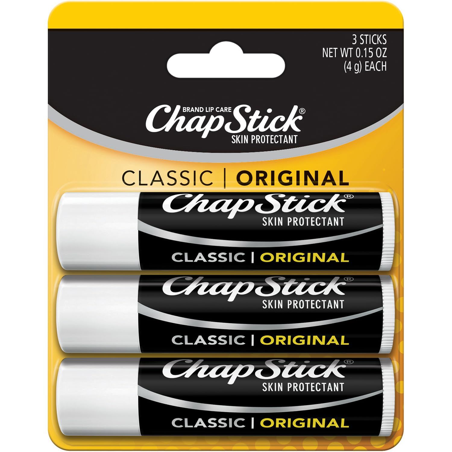 ChapStick Bulk Lip Balm, Classic Original 3-Pack - Moisturizing Lip Care, 0.15 Ea