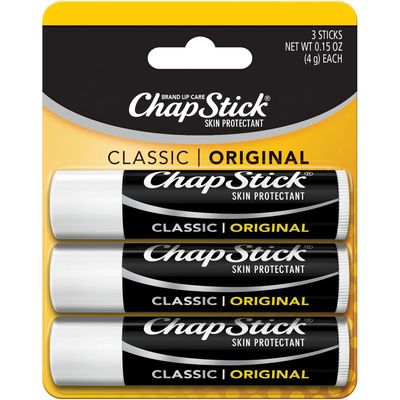 ChapStick Bulk Lip Balm, Classic Original 3-Pack - Moisturizing Lip Care, 0.15 Ea