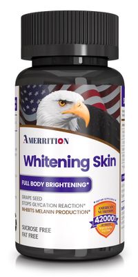 Amerrition Skin Whitening Supplement Infused with Grape Seed Extract, Glutathione, Vitamin B3, and Vitamin C - 60 Tablet