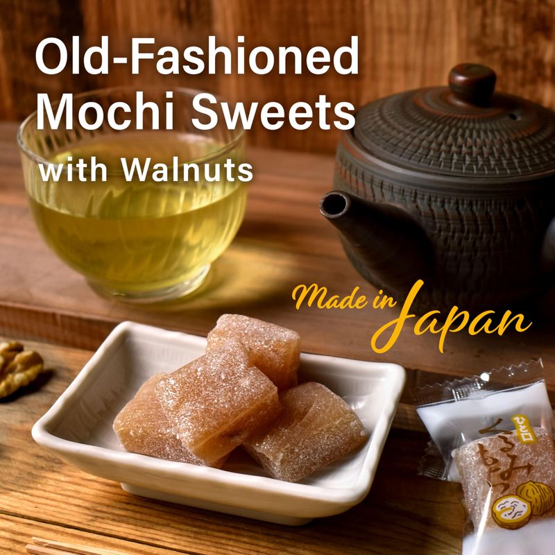 YAMASAN KYOTO UJI Japanese Walnuts Mochi Candies, Japanese Traditional Nostalgic Sweets,Soft, Chewy and Mild Taste, Individually Wrapped 290g(10.2oz)