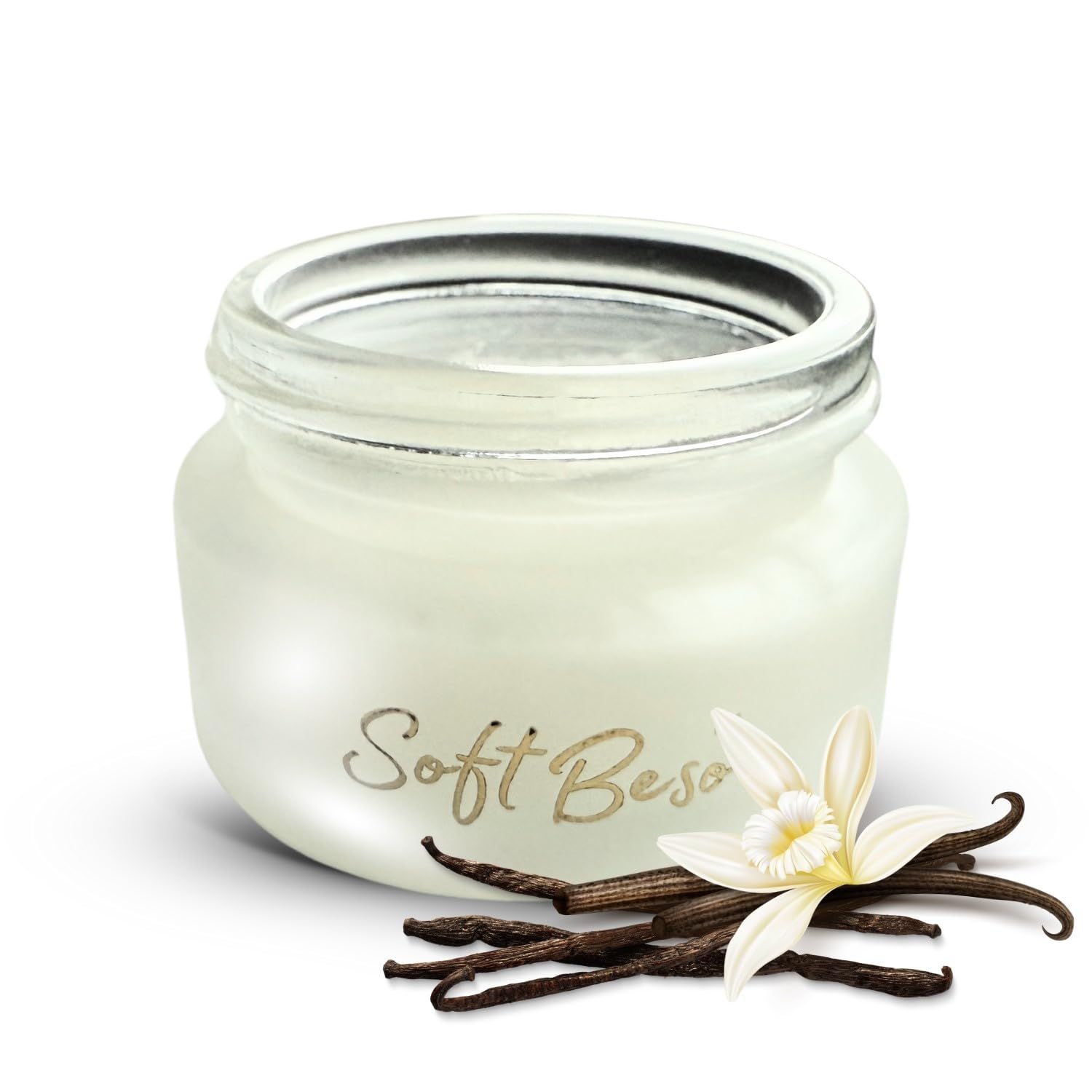 SoftBeso by AlignerOff Sugar Lip Scrub - Vanilla Lip Exfoliator for Dry, Chapped Lips - Moisturizing Formula with Vitamin E, Coconut, Jojoba &amp; Olive Oils - For Men &amp; Women - Ideal for Gifting