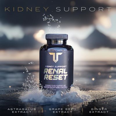 Troponin Nutrition Renal Reset Kidney Support Organic Astragalus Powder Grape Seed Extract, Ginger Extract