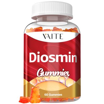 VAITE Diosmin 1000mg - Vein Support Supplements for Varicose Veins - Leg Health Supplement Formula Venous Optimizer, Citrus Bioflavonoids, Helps to Circulation for Legs, Chews Gummy, 60 Vegan Gummies
