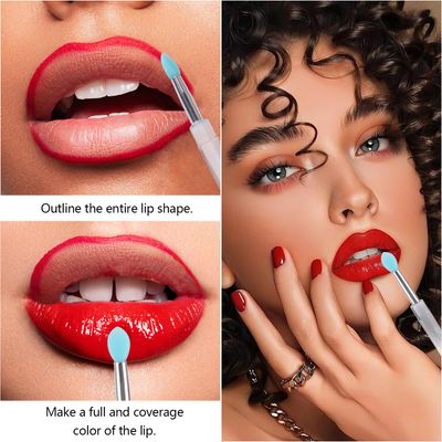 40Pcs Silicone Lip Brushes with Cap, Reusable Applicator Brushes for Eyeshadow, Lip Gloss Mask Cream