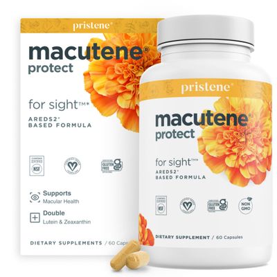 Macutene Protect Eye Vitamins for Areds 2 with Lutein and Zeaxanthin Supplements (25mg/5mg) - Doctor Formulated Bilberry Supplement for Eyes, NSF Certified, Vegan (60 Capsules)