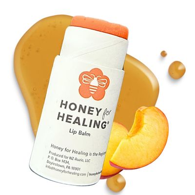 Ultra-Hydrating Tinted Formula Made with Manuka Honey 15 UMF, Coconut Oil, Beeswax | 12 Hour Moisture, Zero Waste Recyclable Tube | Lip Moisturizer &amp; Color in One 0.25 oz / 7 gr (Soft Peach)