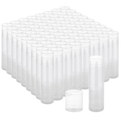 100PCS Lip Balm Tubes with Caps Clear Lip Balm Tubes Empty Bulk for DIY Lipstick Chapstick Homemade 3/16 Oz (5.5 ml)