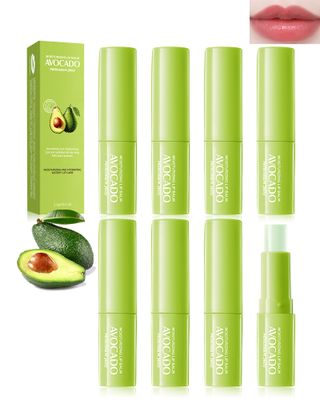 Lip Balm Set-8pcs Avocado Hydrating Chapstick, Moisturizing Soothing Care Lip Moisturizer, Improve Dry &amp; Chapped Lips, Colorless Non-Sticky Lip Primer, Mothers Day Lip Care Gift Kit for Women Men