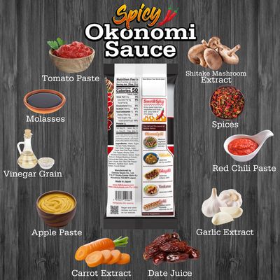 Otafuku Sweet &amp; Spicy Okonomi Sauce for Japanese Okonomiyaki, Sushi, Tonkatsu, and French Fries, Soy Free Vegetarian and Vegan, 10.6 OZ (300g)