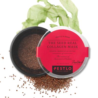 PESTLO The Seed Real Collagen Mask 2-Pack 1.06 oz (30g) - 100 Natural Seaweed Seed Collagen, Hydrating &amp; Firming, Natural Korean Skincare for Radiant &amp; Youthful Skin, Preservative-Free