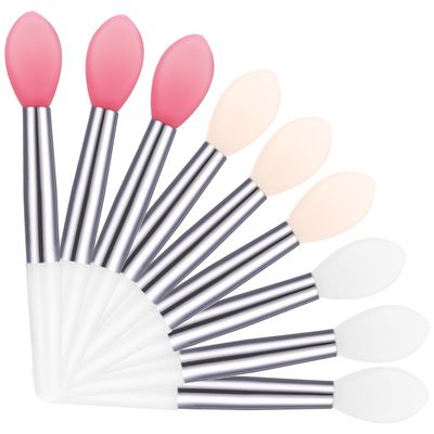 9PCS Reusable Lip Balm Applicator - Silicone Lipstick &amp; Eyeshadow Brushes - Cream Lip Mask Beauty Tool Kit