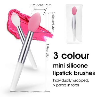 9PCS Reusable Lip Balm Applicator - Silicone Lipstick &amp; Eyeshadow Brushes - Cream Lip Mask Beauty Tool Kit