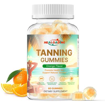 HEALOADING Tanning Gummies Supplement for Women: Daily Tanning Gummies with Astaxanthin L-Tyrosine Lycopene Vitamin A for Tanning Supplement &amp; Sun Sensitivity Support Natural Melanin Boost