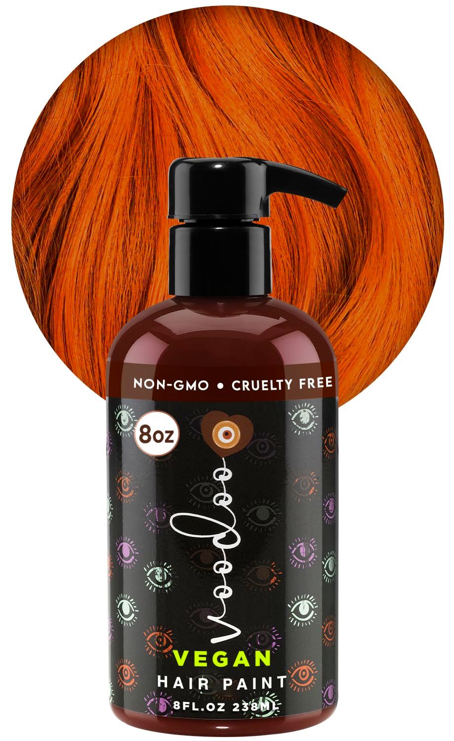 MOEHAIR Semi-Permanent Hair Color | Cowboy Copper Hair Dye 8 Oz | No Ammonia, Sulfate or Paraben | Vegan &amp; Cruelty-Free | Voodoo Venetian Red Copper Hair Color | Gentle, Non-Drippy &amp; Intermixable