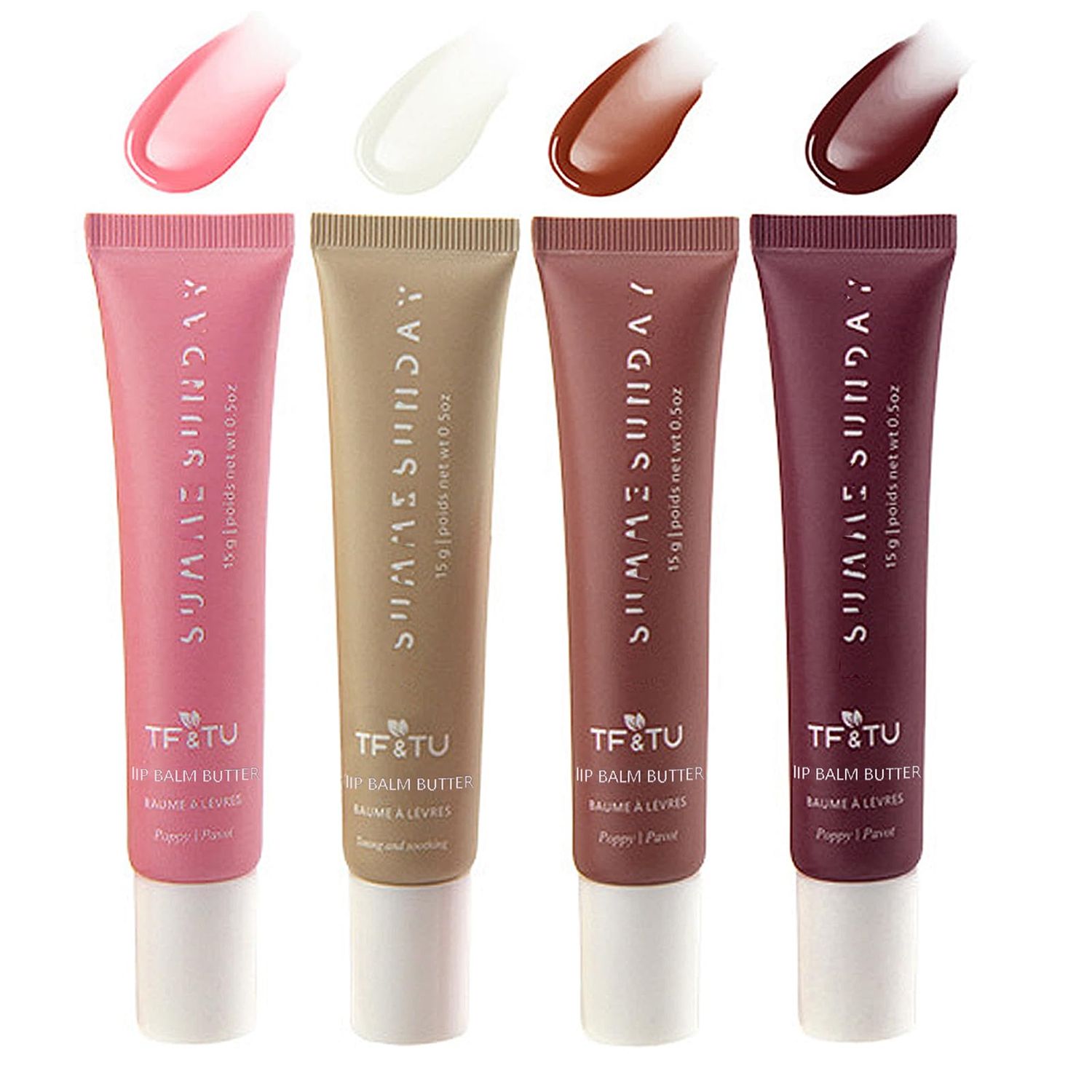 4 Colors Summer Lip Balm Butter, Instant Moisture and Hydration Lip Gloss, Long-lasting Hydrating Non-Sticky Tinted Lip Balm,Soften Dry Lips and Lip Care