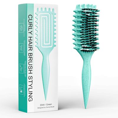 Curl Defining Brush, Curly Brush Defining with Side Gear for Combing, Shaping, and Styling bounce Curly, Lightweight Candy Brush Suitable for All Wet or Dry Hair Types for Women and Men