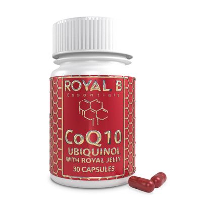 Royal B Essentials Ultra-Premium Co-Enzyme Q10 with Royal Jelly, Ubiquinol CoQ10 Capsules for Heart Health and Immune Defense, All-Natural CoQ10 Supplement Made by Bees, 3,000 mg, 30 Veggie Capsules