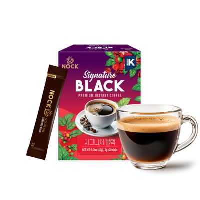 Nokchawon Signature Black Instant Coffee - Rich and Smooth Korean Black Coffee Sticks, 20 Sticks, 40g (1.41oz)