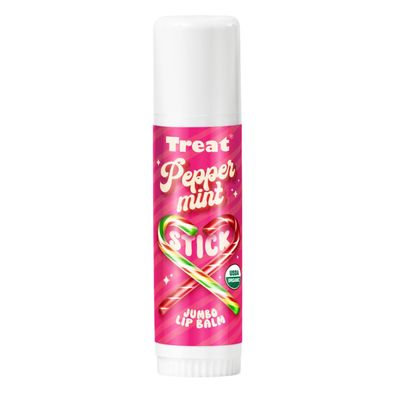 TREAT Jumbo Lip Balm - Peppermint Stick Jumbo Lip Balm, Organic &amp; Cruelty Free (.50 OZ)