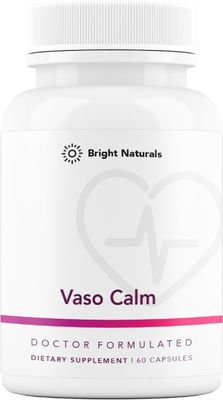 Bright Naturals Vaso Calm - Healthy Blood Balance Supplement - Features Fermented Garlic, Celery and Grape Seed Extract, Hibiscus, and Vitamin K2 - Made in The USA