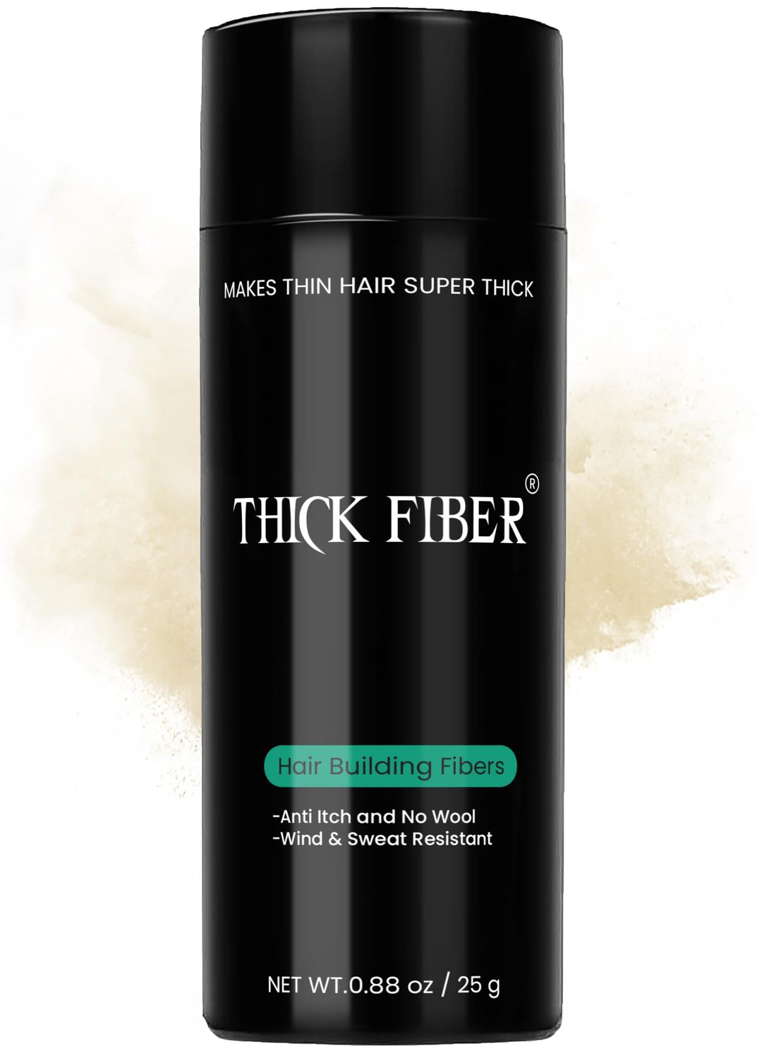 THICK FIBER Hair Fibers for Thinning Hair &amp; Bald spots (LIGHT BLONDE) - 25g Bottle - Conceals Hair Loss in Seconds - Hair Powder for Women &amp; Men
