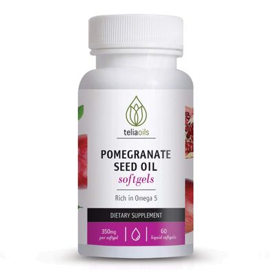 Pomegranate Seed Oil Liquid Softgels (60 Count) Rich in Omega 5 - Supports Bodys Defense System Supplement for Men &amp; Women - Provides Antioxidant Support &amp; Free Radical Defense - Non GMO