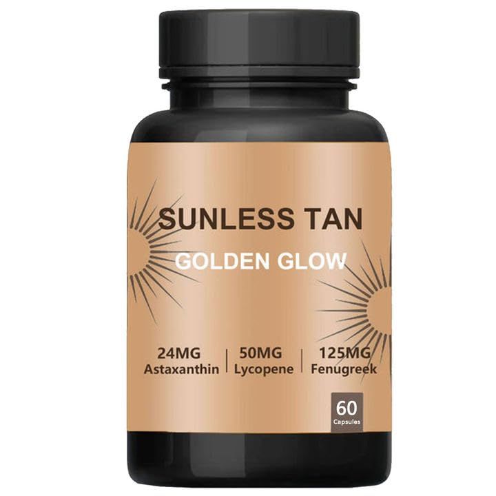 Rulinal Carotenoid Tanning Blend for a Natural Glow, with Lycopene &amp; Astaxanthin, Healthy Tan Golden Glow, Tanning Pills for Men and Women, Vegan, Non-GMO - 60 Capsules