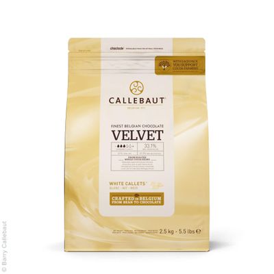 Callebaut Velvet Finest Belgian White Chocolate With 33.1 Cacao, 21.9 Milk, 5.51 Pound