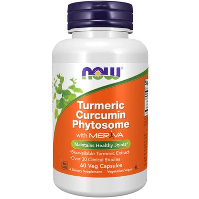 NOW Foods Supplements, Curcumin Phytosome, Bio-Enhanced Turmeric Extract, 60 Veg Capsules