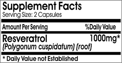 Resveratrol 1000mg, 180 Capsules