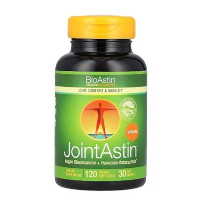 Nutrex Hawaii JointAstin - 12 mg, 120 Softgels - Joint Support Supplement with Glucosamine &amp; BioAstin Hawaiian Astaxanthin - Farm-Direct Antioxidant Supplement Joint, Eye, Skin &amp; Immune System Health