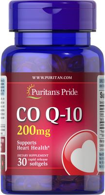 Puritan&#39;s Pride Q-Sorb Co Q-10 200 mg-30 Rapid Release Softgels | Supports Heart Health and Cardiovascular System | Dietary Supplement | Healthy Supplement | Energy Supplement | Gluten Free