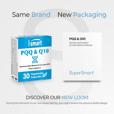SUPERSMART - PQQ &amp; Q10 (CoQ10) - Powerful Antioxidant Used to Protect Mitochondria Up to 20 for Aging Cells | Non-GMO &amp; Gluten Free - 30 Vegetarian Capsules