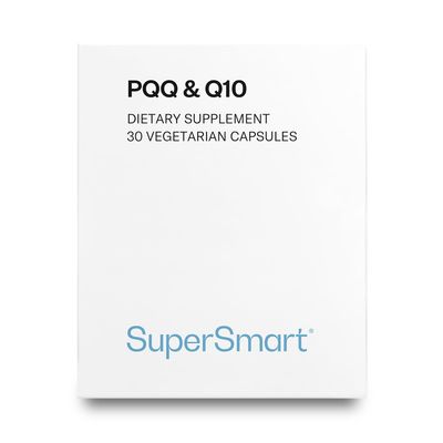 SUPERSMART - PQQ &amp; Q10 (CoQ10) - Powerful Antioxidant Used to Protect Mitochondria Up to 20 for Aging Cells | Non-GMO &amp; Gluten Free - 30 Vegetarian Capsules