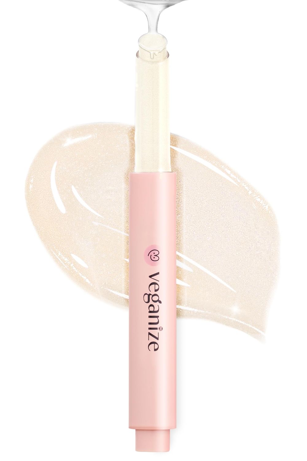 self beauty Veganize Collagen Lip Glass Balm - Hydrating Lip w/Hyaluronic Acid - Vegan Korean Lip Balm Moisturizing Lip Care - Lip Gloss Repair for Dry Cracked Lips 0.06 oz (10 Champagne Gold)