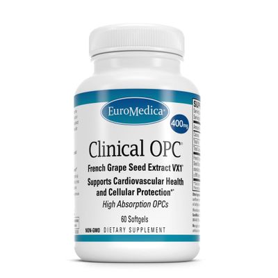 Euromedica Clinical OPC - Cardiovascular Health &amp; Focus Support Supplement - Dietary Supplement with Grape Seed Extract &amp; Sunflower Lecithin - Immune Support Supplement Formula - 60 Softgels