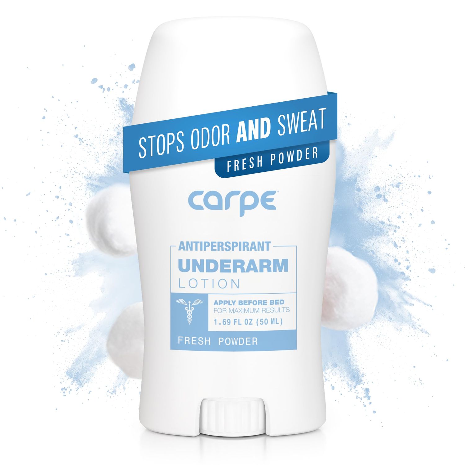 Carpe Underarm Antiperspirant and Deodorant, Fresh Powder Scent