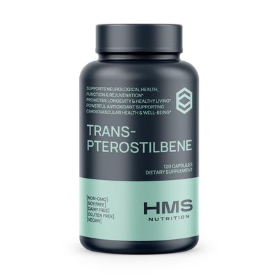 HMS Nutrition Potent Trans-Pterostilbene - 200mg, 120 Vegan Capsules - Antioxidant Supplement - Gluten, Soy &amp; Dairy Free
