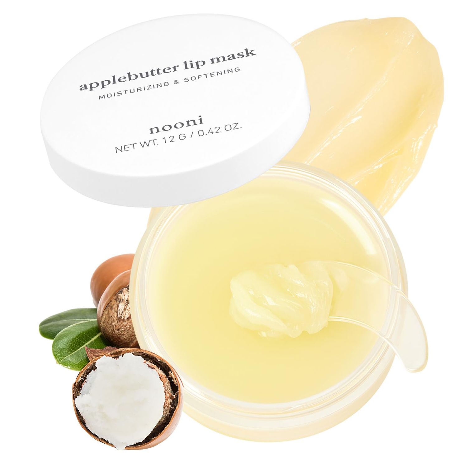 NOONI Vegan Applebutter Lip Mask Overnight - Hydrating Lip Balm &amp; Butter with Shea Butter &amp; Vitamins | Soothing Moisturizer, Softening Treatment for Dry Lips, 0.42 oz