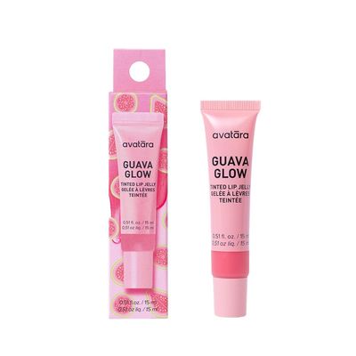 Avatara Guava Glow Tinted Lip Jelly, Hydrating Lip Gloss Treatment with Vitamin-Rich Botanicals, Pale Pink Tint, Vegan &amp; Cruelty-Free, Soothes &amp; Softens Dry Lips, 15mL/0.15 Fl Oz